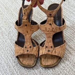 Donald J Pliner NAIYA Cork T Strap Sandals 7.5